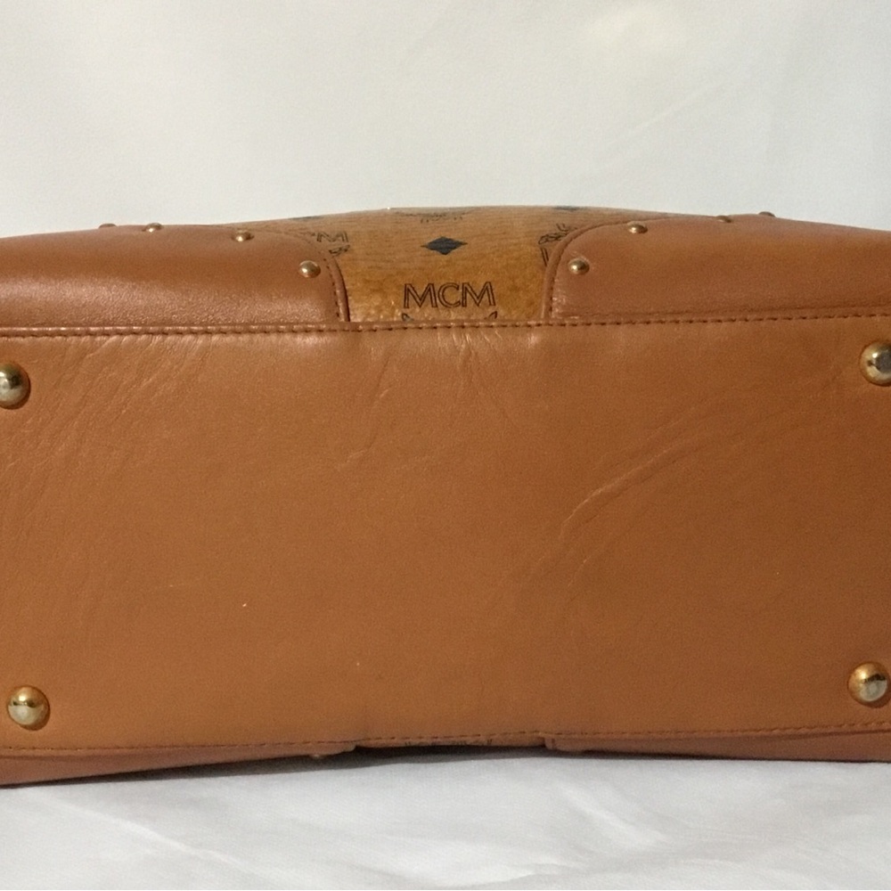 Authentic MCM Cognac Visetos Boston Bag With Dustbag - Picture 6 of 13